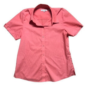 Foxcroft Wrinkle Free Shaped Coral Button Down Tshirt
